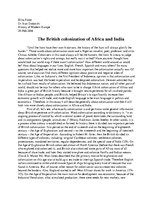 Eseja 'The British Colonization of Africa and India', 1.