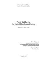 Referāts 'Public Holidays in the United Kingdom and Latvia ', 1.