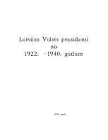 Referāts 'Latvijas Valsts prezidenti no 1922. – 1940.gadam', 1.
