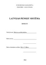 Referāts 'Latvijas pensiju sistēma', 1.