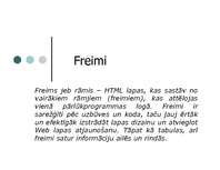 Konspekts 'HTML lapu veidošana', 1.