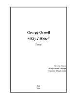 Eseja 'George Orwell "Why I write"', 1.