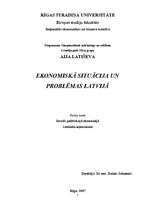 Konspekts 'Ekonomiskā situācija un problēmas Latvijā', 1.