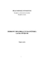 Diplomdarbs 'Herkonu dinamikas un magnētiskā lauka pētījumi', 1.