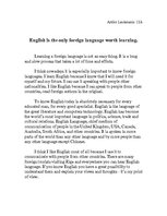 Eseja 'English is the Only Foreign Language Worth Learning', 1.