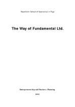 Referāts 'The Way of Fundamental Ltd', 1.