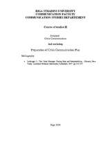 Konspekts 'Preparation of Crisis Communication Plan', 1.