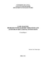 Prakses atskaite 'Case Analysis: Problems with Learners' Behaviour and Attitude in Educational Ins', 1.