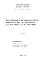 Referāts 'Zooplanktona sugu sastāvs vasaras sezonā Ādažu novada virszemes ūdensobjektos', 1.