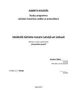 Referāts 'Ienākošā tūrisma nozare Latvijā un Lietuvā', 1.