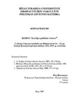 Konspekts 'Cīņa ar kundzību pie Baltijas jūras 16.-18.gs. Latvija Krievijas impērijas sastā', 1.