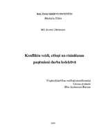 Referāts 'Konfliktu veidi, cēloņi un risināšanas paņēmieni darba kolektīvā', 1.