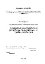 Referāts 'Darbinieku komunikācijas plānošana, organizēšana un vadība uzņēmumā', 1.