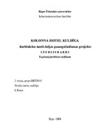 Referāts 'Viesnīcas "Kolonna Hotel Kuldīga" darbinieku motivācijas paaugstināšanas projekt', 1.