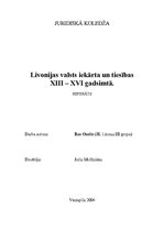 Referāts 'Livonijas valsts iekārta un tiesībasXIII – XVI gadsimtā', 1.