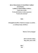 Diplomdarbs 'Pedagoģisko konfliktu risināšanas iespējas un saistība ar sociālo prasmju attīst', 1.