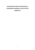 Konspekts 'Makroekonomikas priekšmets, makroekonomiskās aktivitātes mērīšana', 1.