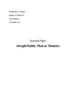 Referāts 'Joseph Stalin: Man or Monster', 1.