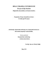 Konspekts 'Globalizācija. Starptautiskā mārketinga vide, konkurence', 1.