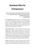 Referāts 'Business Plan for Entrepreneur', 1.