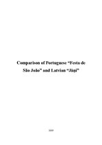 Eseja 'Comparison of Portuguese "Festa de São João" and Latvian "Jāņi"', 1.