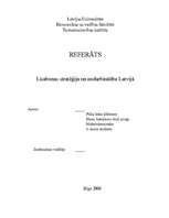 Referāts 'Lisabonas stratēģija un nodarbinātība Latvijā', 1.