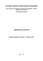 Konspekts 'Ziemas pasākuma plāns ‘’7 baltie lāči’’', 1.