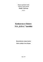 Eseja 'Konkurences faktors SIA "R.D.A." darbībā', 1.