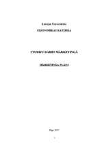 Konspekts 'Mārketinga plāns', 1.