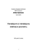 Konspekts 'Vienādojumi un vienādojumu sistēmas ar parametru', 1.