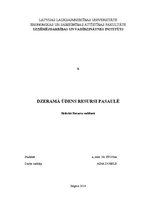 Referāts 'Dzeramā ūdens resursi pasaulē', 1.