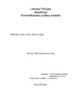 Referāts 'Kriminoloģija. Recidīvista personība', 1.