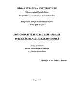 Konspekts 'Ekonomikas starptautiskie aspekti. Integrācija pasaules ekonomikā', 1.