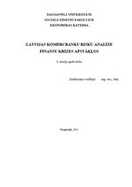 Referāts 'Latvijas komercbanku risku analīze finanšu krīzes apstākļos', 1.