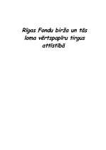 Referāts 'Rīgas Fondu birža un tās loma vērtspapīru tirgus attīstībā', 1.
