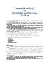 Konspekts 'Industriālā revolūcija un sabiedriskās kustības Eiropā 18.-19.gadsimtā', 1.