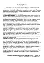 Konspekts 'The Ageing Process', 1.