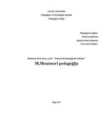 Referāts 'Montesori pedagoģija', 1.