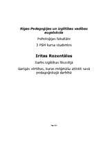 Referāts 'Garīgās vērtības, kuras mēģināšu attīstīt savā pedagoģiskajā darbībā', 1.