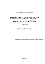 Referāts 'Policijas darbinieks, tā izpratne un būtība', 1.