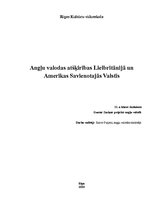 Referāts 'Angļu valodas atšķirības Lielbritānijā un Amerikas Savienotajās Valstīs', 1.