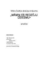 Konspekts 'Māra Salēja dzejoļu krājuma "Māmiņ, es redzēju dziesmu” analīze', 1.