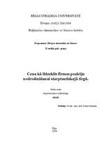 Referāts 'Cena kā līdzeklis firmas pozīciju nodrošināšanai starptautiskajā tirgū', 1.