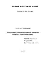 Referāts 'Komercdarbības raksturojums - komersants, individuālais komersants, komercaģents', 1.