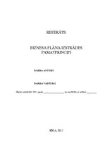 Referāts 'Biznesa plāns', 1.