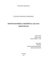 Referāts 'Tekstilmateriālu krāsošana ar augu krāsvielām', 1.