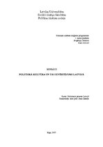 Referāts 'Politiskā kultūra un tās izvērtējums Latvijā', 1.