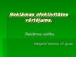Prezentācija 'Reklāmas efektivitātes vērtējums', 1.