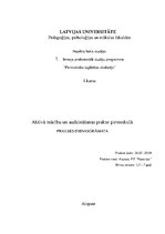 Prakses atskaite 'Aktīvā mācību un audzināšanas prakse pirmsskolā', 1.