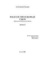 Referāts 'Police in the European Union', 1.